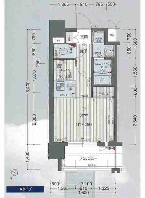 プレサンス大阪城公園ファーストシートの間取り