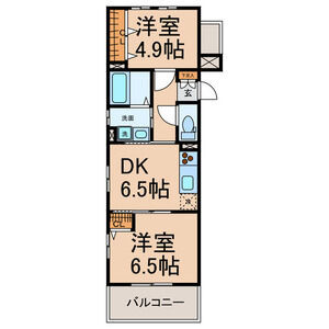 名古屋市北区三軒町の賃貸マンションの間取り