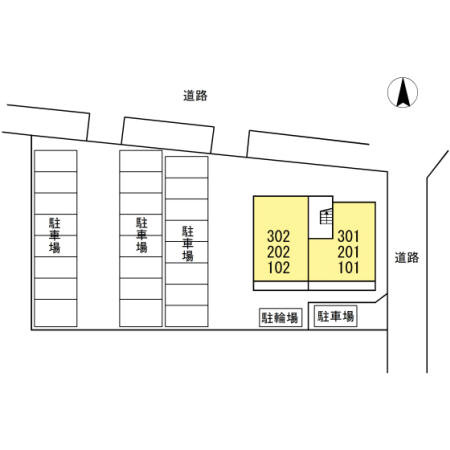 春日井市上条町４丁目のアパートの駐車場