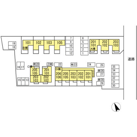 サンエクセルC棟の区画図