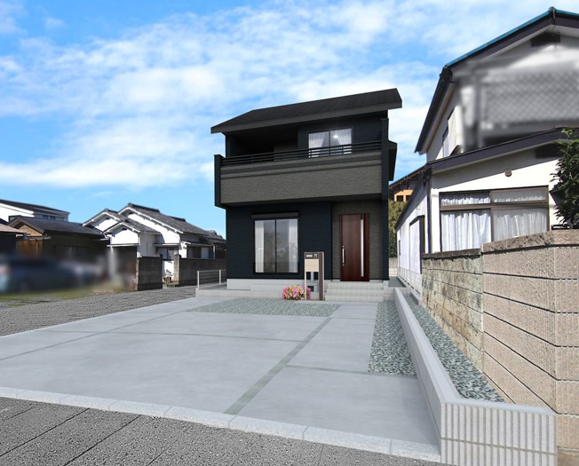 【外観パース】 | ブルーミングガーデン高崎市倉賀野町ー① | （完成予想図）