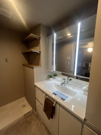 ライオンズマンション草加第２の独立洗面台|独立洗面台、小物を置くことができて便利です