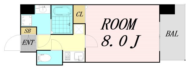 S-RESIDENCE緑橋駅前　仲介手数料無料の間取り