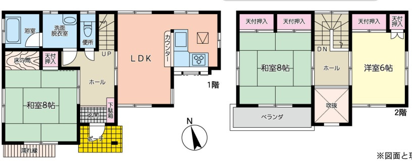 野田市木間ケ瀬　中古戸建の間取り