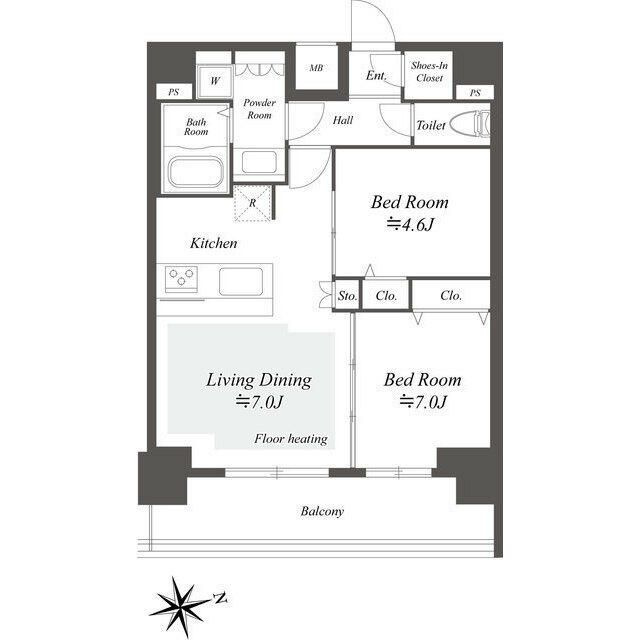 プレサンスブルーム浅草Northの間取り