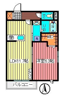 さいたま市浦和区岸町３丁目の賃貸マンションの間取り|最上階角部屋☆