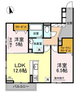 広島市安佐北区亀山２丁目のアパートの間取り