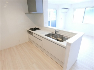 広島市安佐北区亀山２丁目のアパートのキッチン|人気の対面キッチン