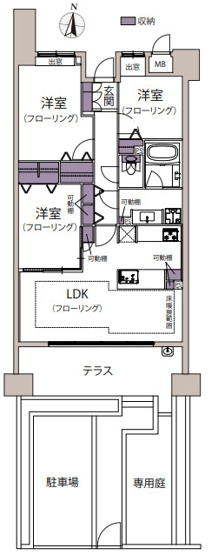 【間取り】 | ブライトンヒルズ藤崎 | 専用庭付きで戸建て感覚が味わえます。リフォーム済みで気持ちよく新生活を始められます