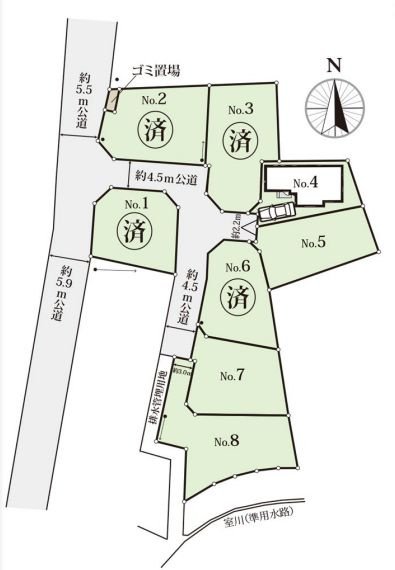 秦野市渋沢　新築戸建ての区画図|区画図「秦野市渋沢新築戸建て」