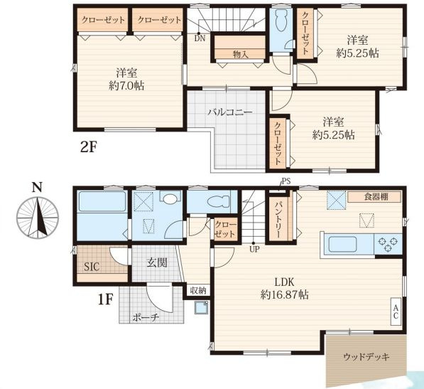 秦野市渋沢　新築戸建ての間取り|間取図「秦野市渋沢新築戸建て」