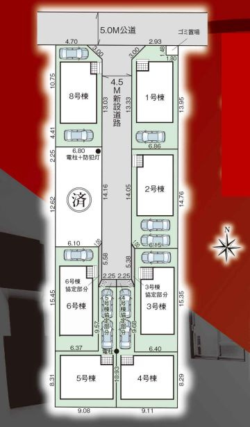 座間市東原2丁目新築戸建て　4期8号棟の区画図|区画図「座間市東原2丁目新築戸建て」