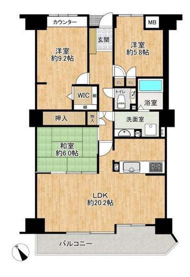 【間取り】 | ネクステージ西神中央Ｂ棟