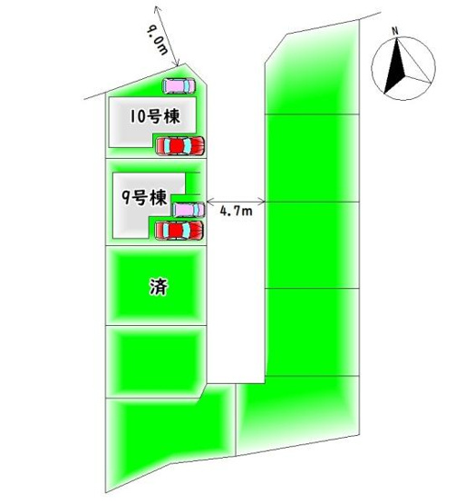 【区画図】 | 只今3棟販売中・カースペース2台分♪