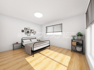 【洋室】 | 大和郡山市東岡町の新築一戸建 全３区画 | ２号地２階洋室（主寝室）完成イメージ／南向きですので、陽あたり良好です♪