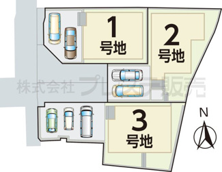 【区画図】 | 大和郡山市東岡町の新築一戸建 全３区画 | 全体区画図