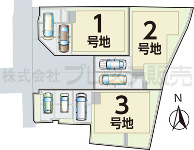 【区画図】 | 大和郡山市東岡町の新築一戸建 全３区画 | 全体区画図