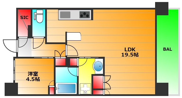プラウド堀江公園の間取り