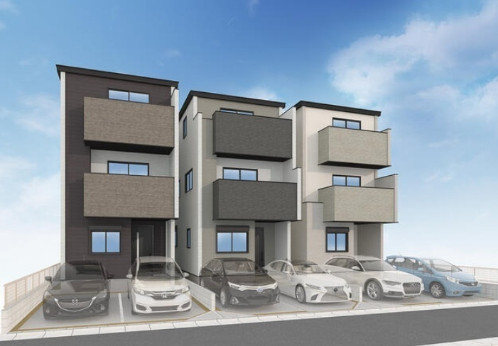 新築戸建　西区小戸3丁目第6期　2号棟　の外観パース|内浜小学校・内浜中学校エリアです☆