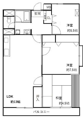 メゾン霞ヶ丘の間取り
