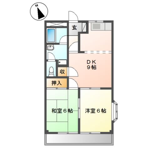 ロイヤルハイツⅡ　　　刈谷市近郊の賃貸はクラスホーム刈谷店の間取り