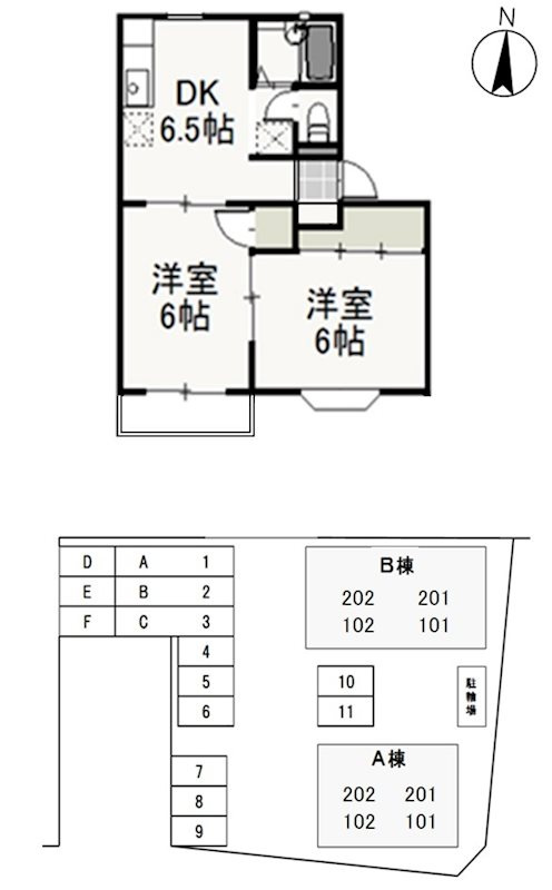 サンライズ久米　Aの間取り