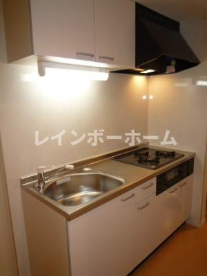 鎌ケ谷市粟野のアパートのキッチン|お料理しやすいキッチンです