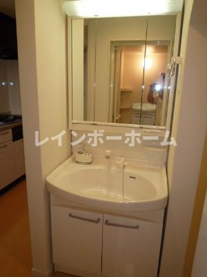 鎌ケ谷市粟野のアパートの洗面所|忙しい朝には欠かせない洗面所です