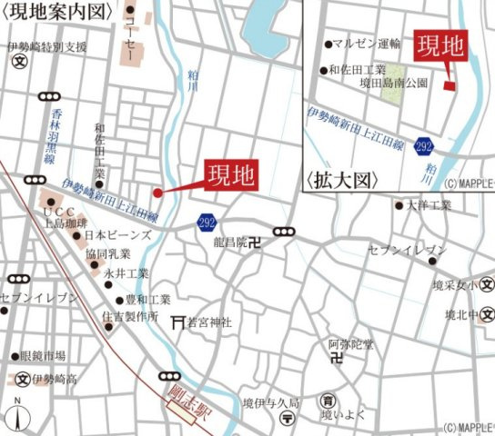 伊勢崎市境伊与久第１　２号棟(全２棟)　リーブルガーデン　新築建売分譲の地図