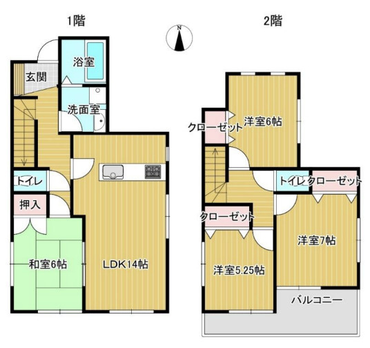 【間取り】 | 白岡市西2丁目　中古戸建