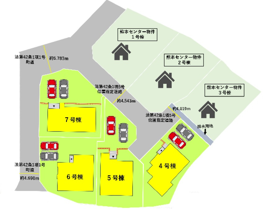 よかタウン／菊池郡大津町下町３期／５号棟の地図