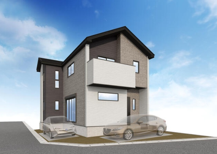 新築戸建　西区今宿東1丁目1期　1号棟の外観パース|今宿小学校・玄洋中学校エリアです☆