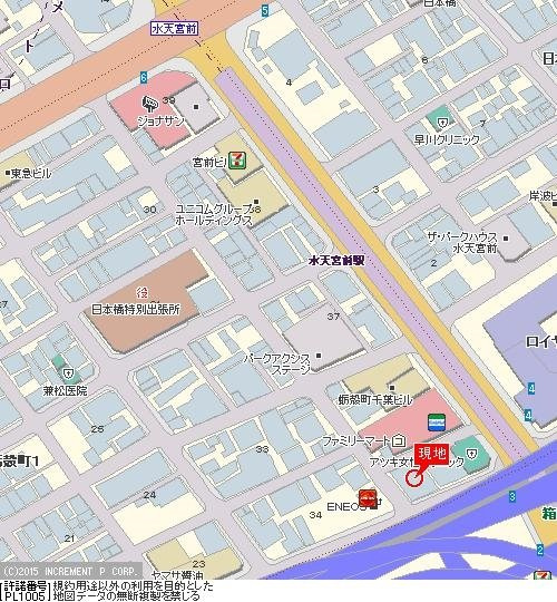 蛎殻町団地の地図