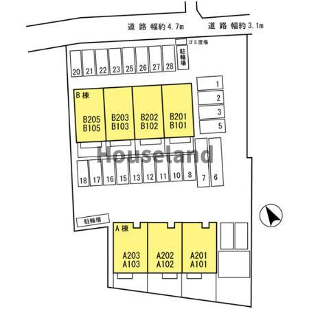 梟の杜コート　Ａ棟の区画図