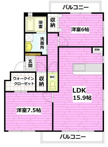 メイプルヒルズの間取り|反転タイプです。※現況優先です。
