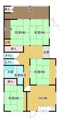 宮崎県串間市塩町　川を眺める平家一戸建て住宅の間取り