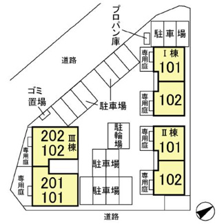 【区画図】 | Ｄ’フレアタウン長宮　Ⅲ