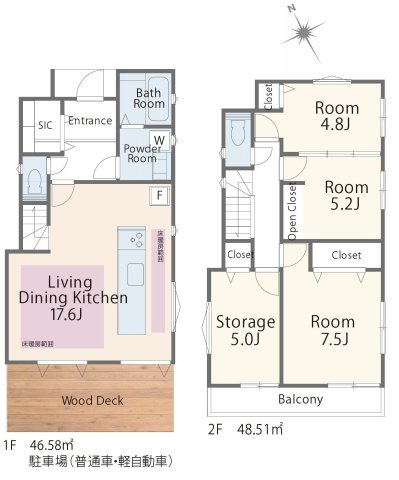 武蔵野市 吉祥寺南町５丁目 中央線 西荻窪駅 新築戸建の間取り
