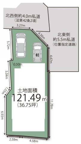 武蔵野市 吉祥寺南町５丁目 中央線 西荻窪駅 新築戸建の区画図