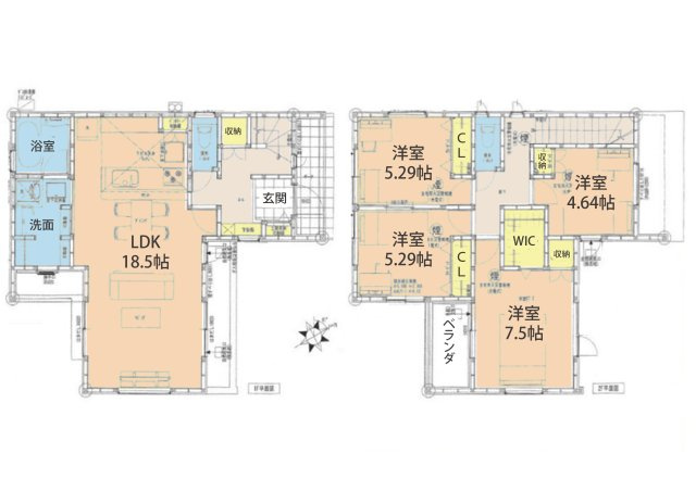 広島市佐伯区五日市中央5丁目　新築一戸建ての間取り