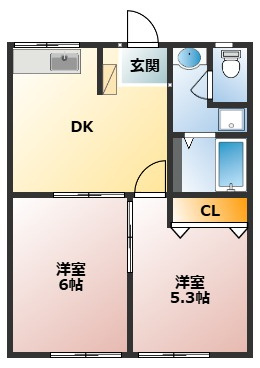 【間取り】 | 使いやすい2DKの間取りです！