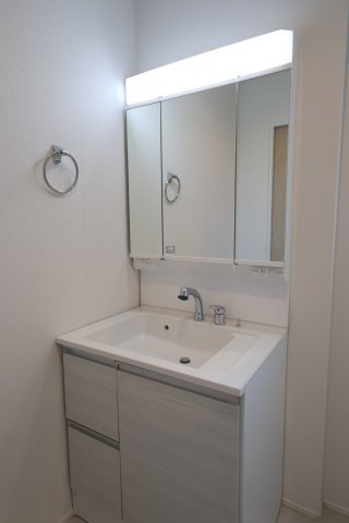《仲介手数料無料》見沼区深作５丁目117(2号棟)新築一戸建てグラファーレの独立洗面台|撮影日 2025年11月4日 15:15 晴れ