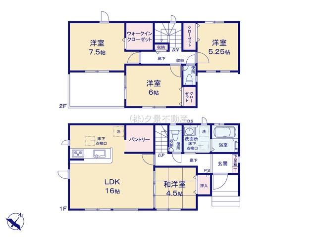 《仲介手数料無料》見沼区深作５丁目117(4号棟)新築一戸建てグラファーレの間取り