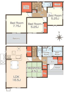 【間取り】 | 郡山市横塚5丁目新築一戸建て4棟