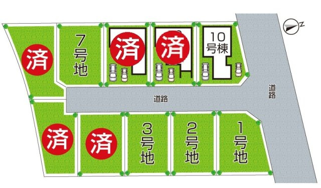 泉佐野市長滝　第1期　新築一戸建ての区画図|全10区画