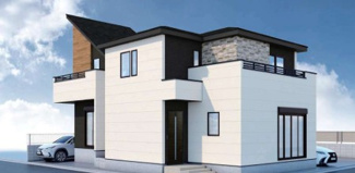 【外観パース】 | 日野市神明3丁目　全3棟　1号棟　仲介手数料無料 | 外観パースです。（1号棟と2号棟）