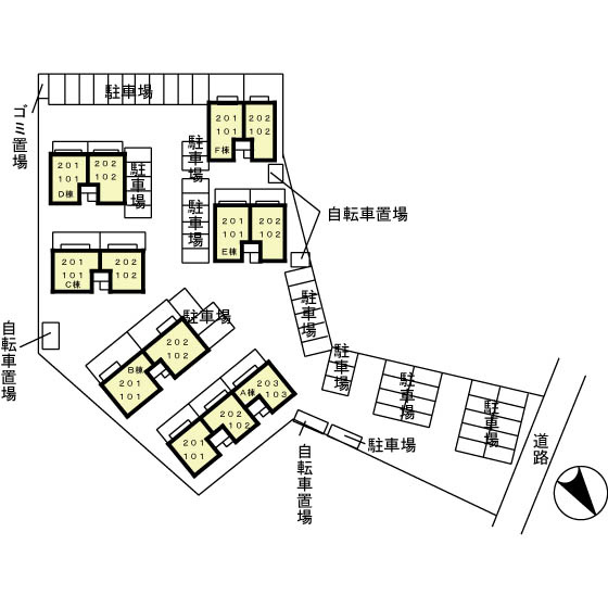 リビングタウン下地 Bの区画図