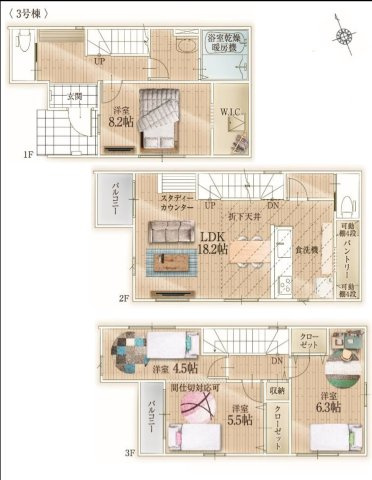 福岡市西区愛宕浜第1-3棟（3号棟）　