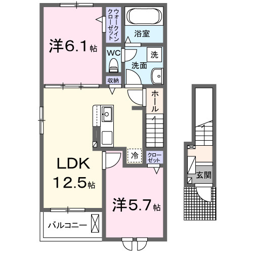 合志市須屋のアパートの間取り