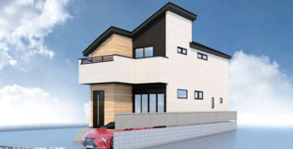 【外観パース】 | 日野市神明3丁目　全3棟　3号棟　仲介手数料無料 | 外観パースです。（1号棟と2号棟）